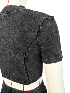 Set di abbigliamento <span class=keywords><strong>donna</strong></span> abbigliamento <span class=keywords><strong>donna</strong></span> <span class=keywords><strong>donna</strong></span> <span class=keywords><strong>cotone</strong></span> estivo due 2 pezzi Top corto pantaloni da Jogger Set per abbigliamento <span class=keywords><strong>donna</strong></span> 2024 - Product Image 4