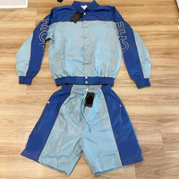 Ensemble coupe-vent en nylon imperméable deux pièces grande taille imprimé de haute qualité, couleurs contrastées personnalisées, léger pour la vente estivale