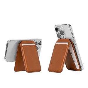 Ready to Ship POP up Credit Card <b>Holder</b> Own Patented Magnetic Phone Stand Fashion Luxury Leather Men's Slim <b>Wallet</b> - Product Image 1