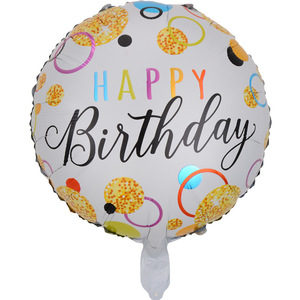 Ballon rond en aluminium <span class=keywords><strong>de</strong></span> 18 pouces, Joyeux Anniversaire, décoration <span class=keywords><strong>de</strong></span> fête, aménagement <span class=keywords><strong>de</strong></span> fête pour des décorations d'événements élégantes - Product Image 1