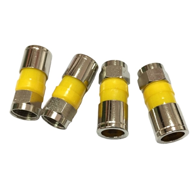 High Quality Waterproof F-Type RF Connector Nickel Plated Factory Price for RG6/rg11 F Male-Premium Outdoor Performance