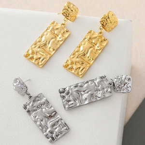 Custom Waterproof Elegant 316L Stainless Steel 14k 18k <b>Gold</b> Plated <b>Dangle</b> <b>Earrings</b> Fashion <b>Earring</b> Nuggets <b>Earrings</b> for Women - Product Image 2