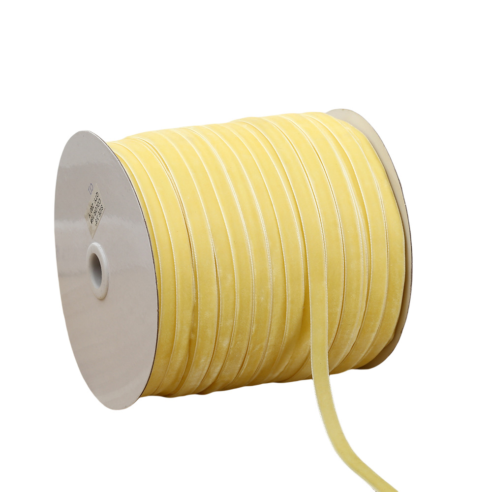 1cm Velvet Ribbon Nylon Flocking Webbing Single Side Velvet Elastic Belt Ribbon Bow Accessories Wholesale