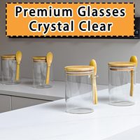 Bocaux en verre de 18 oz avec couvercles pour Overnight Oats, lot de 4, réutilisables, pour préparation de repas, certifiés LFGB, couleur et logo personnalisables