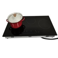 Table de cuisson à induction encastrable personnalisée 5400W 3 brûleurs en céramique, cuisinière électrique infrarouge
