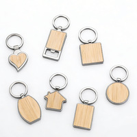 Vente en gros de porte-clés vierges pour sublimation, porte-clés personnalisés en bois et en métal, gravure au laser de logo, porte-clés en bambou pour la publicité et la promotion