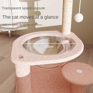 Moderno eco-friendly a 2 livelli di Sisal gatto Rack e <span class=keywords><strong>colonna</strong></span> gratta con capsula spaziale nido e piattaforma di salto - Product Image 2