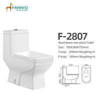 WC monobloc en céramique blanche à économie d'eau, à poser au sol, pour salle de bain