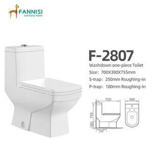 WC monobloc en céramique blanche à économie d'eau, à poser au sol, pour salle de bain - Product Image 2