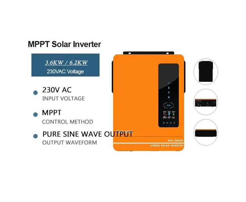 Inverter solare ibrido 230V da 3,6 kw da 6,2 kW per uso domestico conveniente off-grid collegato