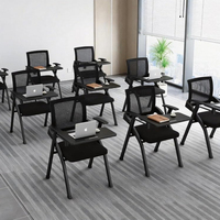 Chaise de conférence pliable en tissu avec tablette d'écriture, chaises de salle de conférence ergonomiques, chaises de conférence pour hôtel