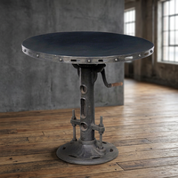 Table Basse Industrielle Vintage en Fonte, Hauteur Réglable, Durable, Écologique, Meuble de Salon en Métal pour la Maison