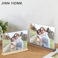 Cadre photo décoratif de table en bois MDF format A4 avec base en hêtre et couvercles en plexiglas, respectueux de l'environnement et traité UV, vente en gros