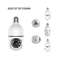 Ampoule LED intelligente 360° E27 avec caméra double objectif 1080P panoramique PTZ IP WiFi 4G, prise sans fil intégrée avec carte réseau