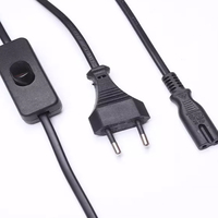 Câble d'alimentation en PVC de haute qualité approuvé, 2,5 A, câble d'alimentation à 2 broches, prise EU, cordon d'alimentation pour lampe