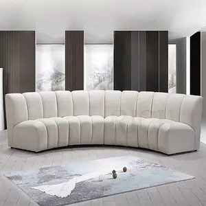 Sofa Semi Bundar Bagian Sofa Setengah Bulan untuk Restoran Modern Jok Kain Bantal Tempat Duduk Sofa Restoran Modern