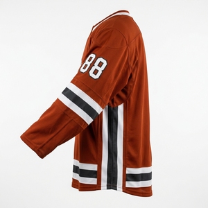 Maillot de hockey sur glace violet à col en V, manches longues, logo personnalisé sublimé, taille et couleur au choix, respirant, coupe classique, fabriqué en usine pour adulte - Product Image 4