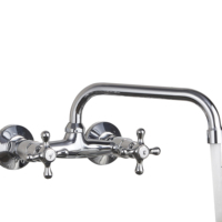Robinet de cuisine moderne en zinc chromé poli de haute qualité, à montage sur plan, eau chaude et froide, rotatif à 360°, pour usage hôtelier, entre-axe 6 pouces, garantie 1 an