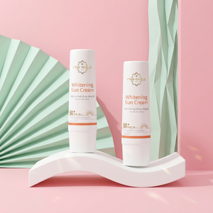 New Custom GOLD Whitening Sun Cream 50ml PP Plastic Cosmetic <b>Flat</b> Tube With <b>Screw</b> Cap Screen Printing For Cosmetic Use - Product Image 3