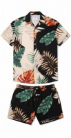 Ensemble 2 pièces pour homme style Guayabera Havana Nights, imprimé tropical, tenue assortie pour croisière et fête, logo personnalisé, vente en gros