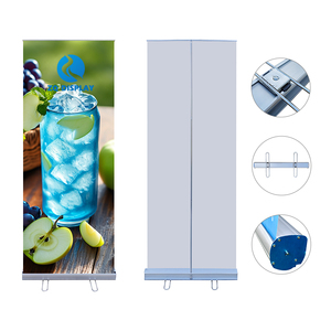 Support de bannière déroulante portable de haute qualité 85x200cm avec pieds en acier personnalisés, imperméable, pour exposition en extérieur, publicité - Product Image 2