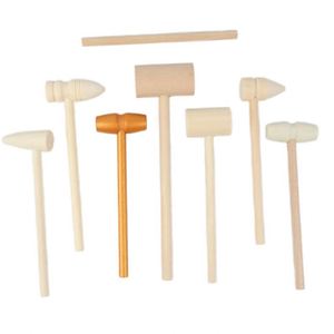 Mini marteau en bois poli écologique avec fonction anti-chute et design ergonomique pour bébé, idéal pour la décoration de fêtes et comme cadeau - Product Image 1