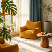 Canapé en velours capitonné au design minimaliste moderne, compressé sous vide, best-seller, pouf paresseux pour enfant, idéal pour les petits espaces de salon