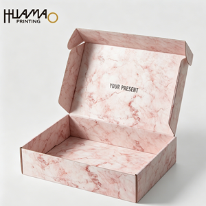 กล่องไปรษณีย์พิมพ์ลายหินอ่อนหรูหราจาก Huamao Printing กล่องกระดาษลูกฟูกพิมพ์โลโก้ตามสั่ง สำหรับบรรจุภัณฑ์ของขวัญ - Product Image 1