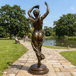 Statua in Bronzo di Ninfa Danzante, Monumento Paesaggistico in Stile Classico su Misura - Product Image 3