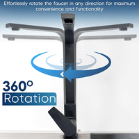 Robinet de cuisine moderne en acier inoxydable 304, bec cascade à tuyau plat, rotation à 360 degrés, mitigeur d'évier à montage sur comptoir