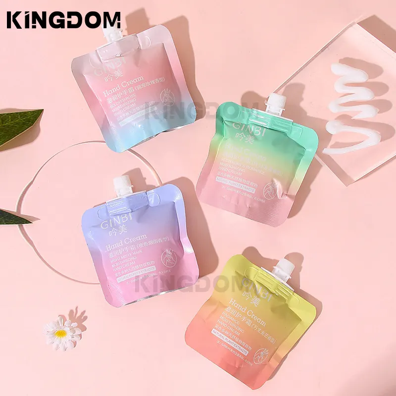 OEM custom wholesale skin care products makeup lotion application packaging liquid spout pouch bag