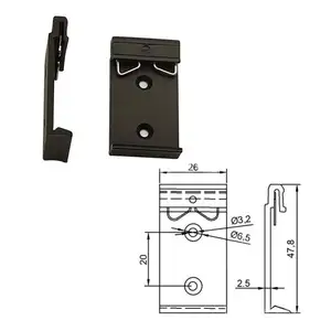 Clip relè a stato solido in lega di alluminio larghezza 45mm universale Din Rail morsetto fisso per guida Din 35mm scanalato