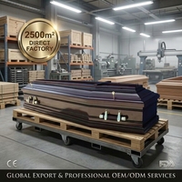 Cercueil pour adultes en bois massif de style européen avec des matériaux écologiques, design funéraire de haute qualité, personnalisable