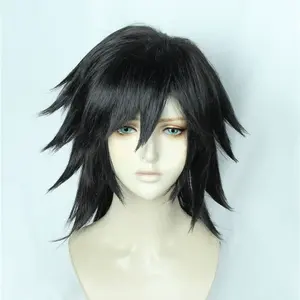 Conjunto de Disfraz de <span class=keywords><strong>Cosplay</strong></span> de <span class=keywords><strong>Tanjiro</strong></span> <span class=keywords><strong>Kamado</strong></span> con Peluca - Uniforme Haori con Patrón Colorido Rojo para Eventos de <span class=keywords><strong>Cosplay</strong></span> y Fiestas de Halloween - Product Image 6