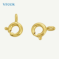 VFOOK Findings W Fermoir à ressort pour la fabrication de colliers, accessoires en vrac, boucle en or massif 18 carats Au750 pour la fabrication de bijoux