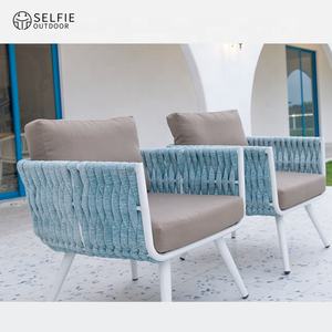 Ensemble de canapés d'extérieur en aluminium, design moderne, imperméable, pour patio, hôtel et parc - Product Image 2