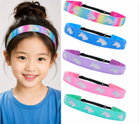 Serre-têtes licorne mignons antidérapants pour filles, bandeaux de sport ajustables à paillettes, accessoires de yoga et de danse pour enfants