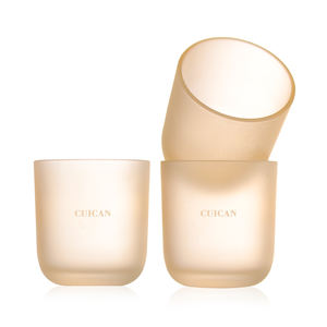 Tùy Chỉnh Màu Sắc 14Oz Rỗng Vòng Dưới Nến Thủy Tinh Jar Nến Thủy Tinh Chủ Sở Hữu Cho Trang Trí Nội Thất Với Nắp Tre - Product Image 2