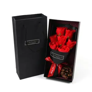 QSLH-W073 2020 Heißer verkauf valentines geschenk box künstliche blume seife rose