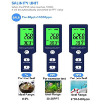 Medidor Digital 5 en 1 J&R para TDS, EC, PH, Salinidad y Temperatura, Monitor de Calidad del Agua con Electrodo