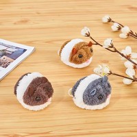 Mainan Tikus Interaktif Getar dengan Tali Tarik untuk Kucing, Mainan Berburu Kucing dari Bahan Plush yang Aman untuk Anak Kucing