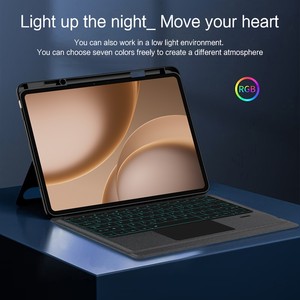 Étui magnétique en cuir pour tablette avec clavier sans fil détachable, pavé tactile et fente pour OPPO <span class=keywords><strong>Pad</strong></span> 5 Pro et OnePlus <span class=keywords><strong>Pad</strong></span> 4 - Product Image 4