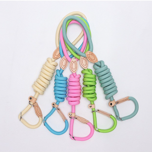 Correa de cuerda con conexión de cuero genuino para perros medianos y grandes Correa de perro sólida y fuerte retráctil - Product Image 6