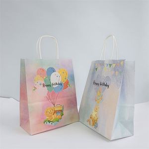 Sacs cadeaux en papier kraft de 16*8*22cm avec poignées pour enfants, parfaits pour bougies et autres cadeaux d'anniversaire - Vente en gros - Product Image 1