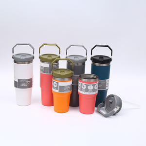 Gobelet de voyage isotherme sous vide en acier inoxydable de 30 oz, alimenté par batterie, étanche, avec poignée et paille, pour utilisation murale en extérieur - Product Image 3