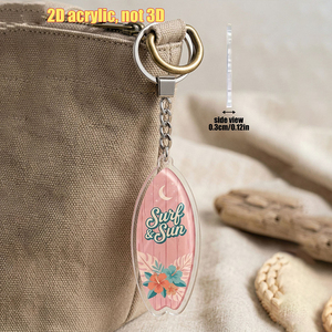Porte-clés en plastique série Spot Surfboard, impression UV, design de dessin animé, léger, souvenir de plage d'été, cadeau, vente en gros - Product Image 1