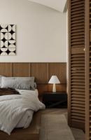 Porte intérieure pliante en bois et aluminium pour chambre et balcon diviseur