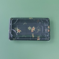 Boîte à sushi jetable en plastique avec couvercle, emballage de vaisselle à emporter pour les plats à emporter