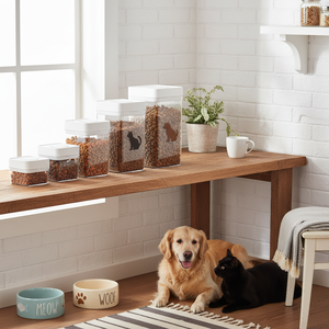 Vacare <b>Airtight</b> <b>Dog</b> <b>Food</b> Storage <b>Container</b> Combo 20LB Stackable Pet <b>Food</b> Bins Cat <b>Food</b> & <b>Dog</b> Treat Storage BPA Free Storage Jar - Product Image 2
