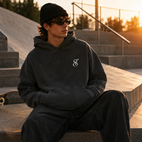 Sweat à capuche personnalisé avec broderie de logo, effet délavé, pour hommes et femmes, coupe oversize, en molleton de coton épais, style streetwear, OEM, faible MOQ, qualité supérieure